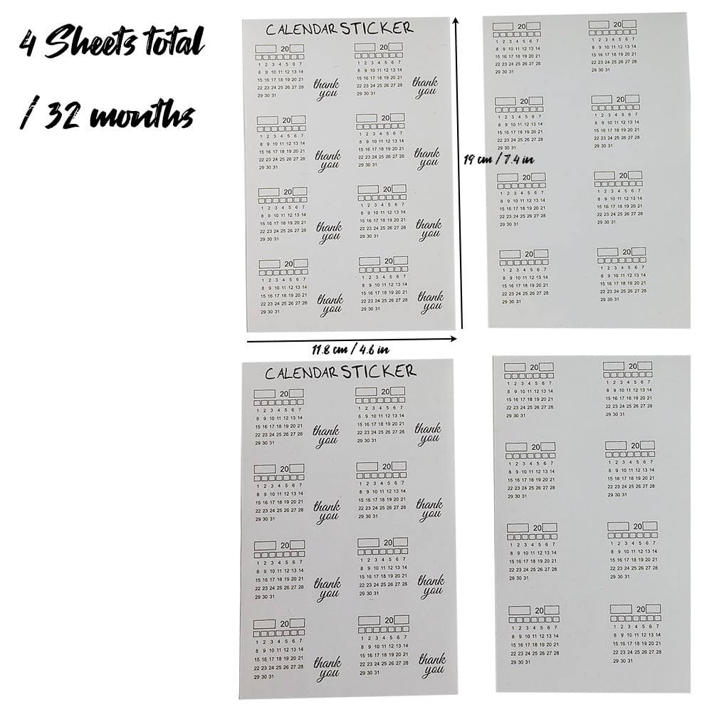 Monthly Tabs Calendar Stickers for Yearly Planner for Journal Dividers, Plan for School Year, Agendas and Organizers, Office Supplies (Style1-32Months)
