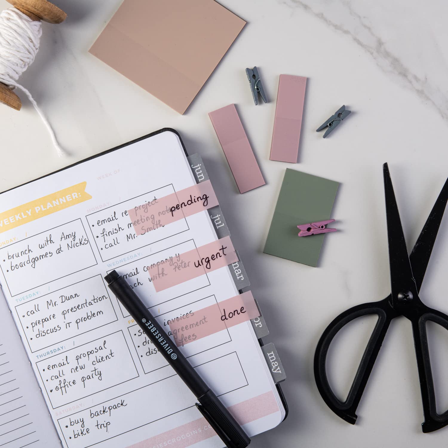 Transparent Sticky Notes (Includes Quick Dry Pen), Cute Clear Sticky Tabs, Translucent Page Flags Book Markers Stickers, Planner Accessories Bible Journaling Study Office Supplies (Pastel)