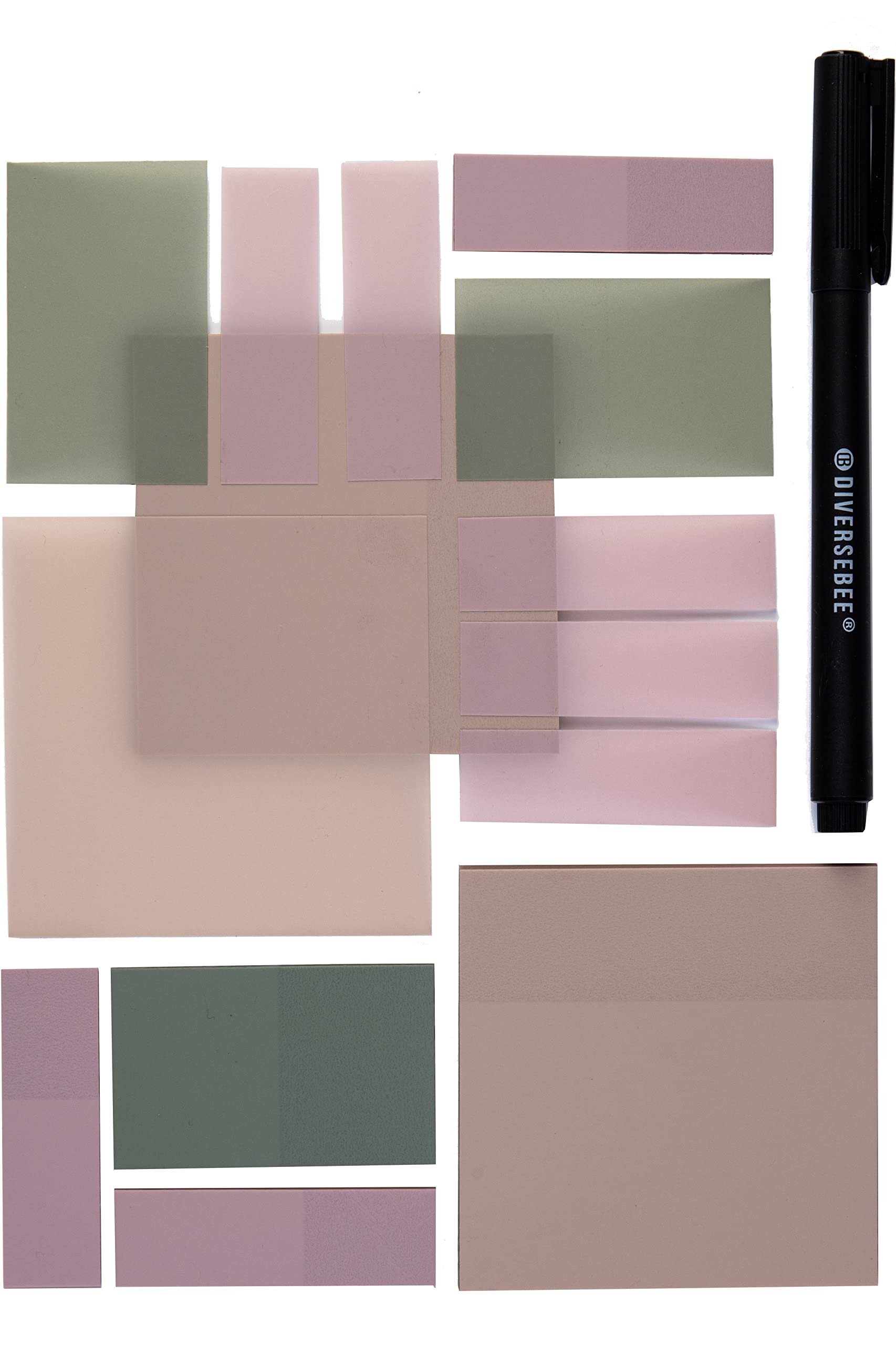 Transparent Sticky Notes (Includes Quick Dry Pen), Cute Clear Sticky Tabs, Translucent Page Flags Book Markers Stickers, Planner Accessories Bible Journaling Study Office Supplies (Pastel)