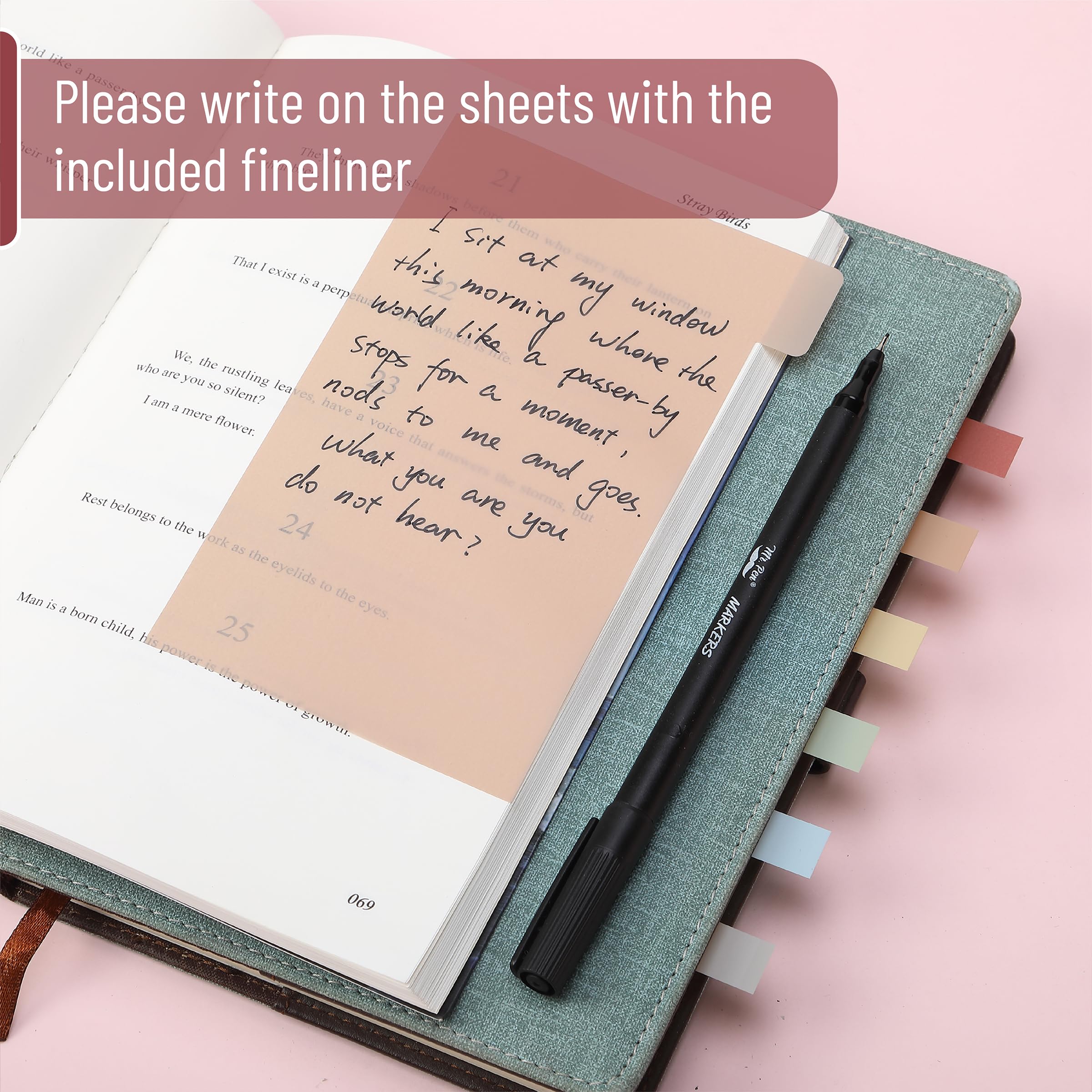 Transparent Sticky Note Set, 410 Pack, Morandi Colors, Transparent Sticky Notes Tabs