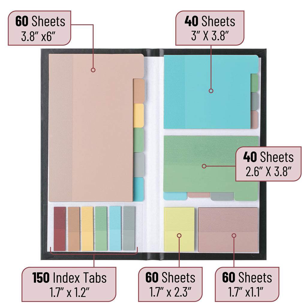 Transparent Sticky Note Set, 410 Pack, Morandi Colors, Transparent Sticky Notes Tabs
