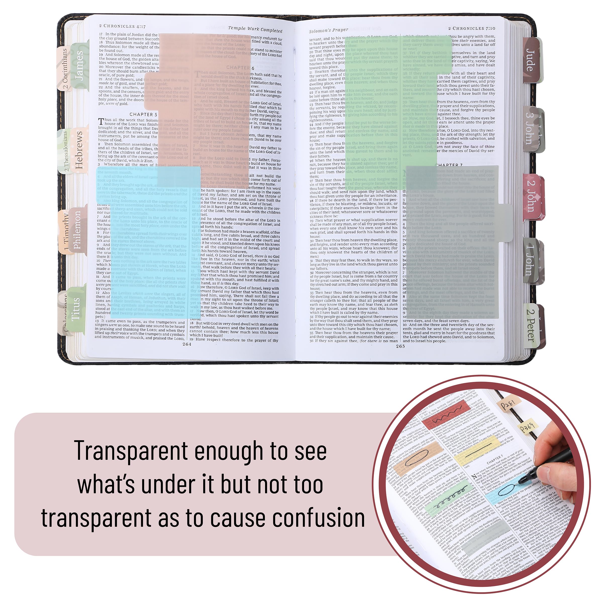 Transparent Sticky Note Set, 410 Pack, Morandi Colors, Transparent Sticky Notes Tabs